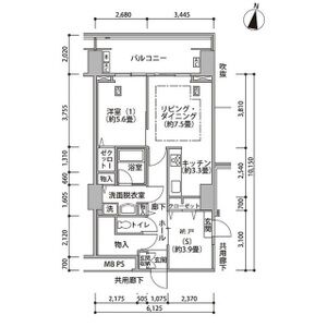1LDK 間取り図