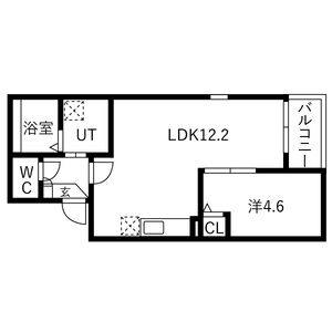 1LDK 間取り図
