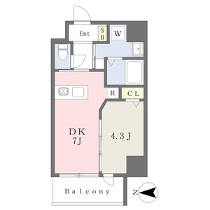 1DK 間取り図