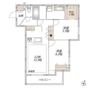2LDK 間取り図
