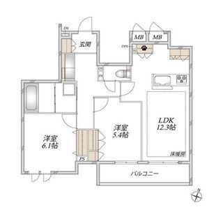 2LDK 間取り図