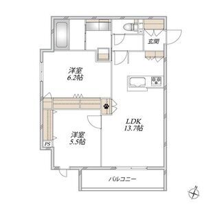2LDK 間取り図