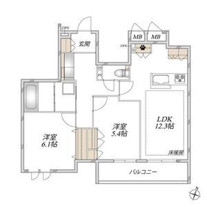 2LDK 間取り図