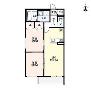 2LDK 間取り図