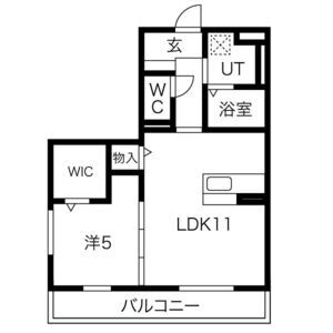 1LDK 間取り図