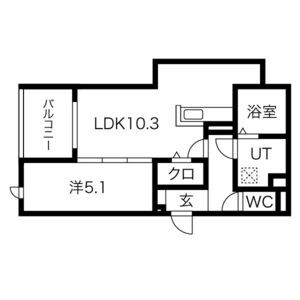 1LDK 間取り図