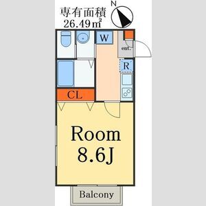 1K 間取り図