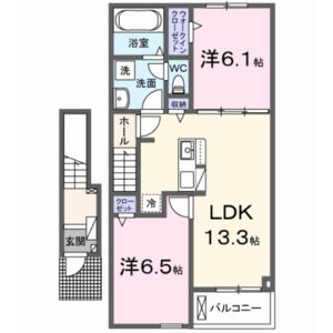 2LDK 間取り図