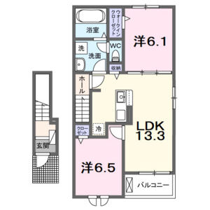 2LDK 間取り図