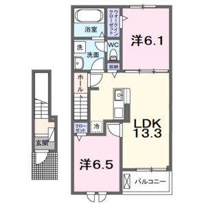2LDK 間取り図