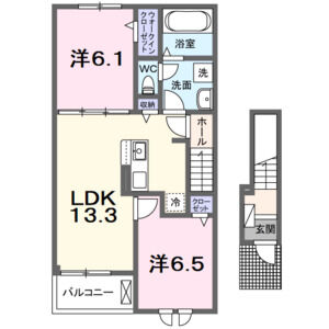 2LDK 間取り図