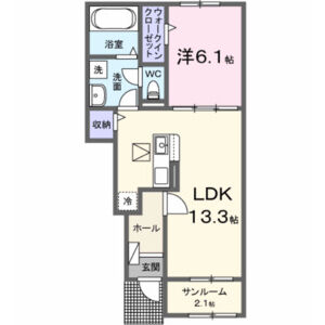 1LDK 間取り図