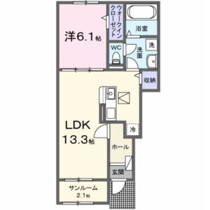 1LDK 間取り図