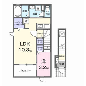 1LDK 間取り図