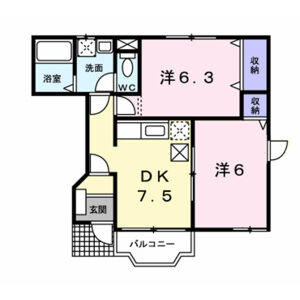 2DK 間取り図