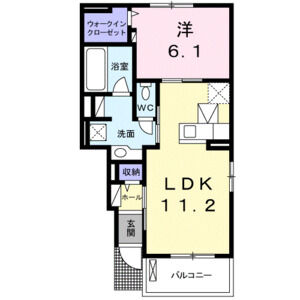 1LDK 間取り図