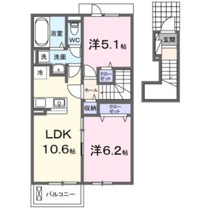2LDK 間取り図