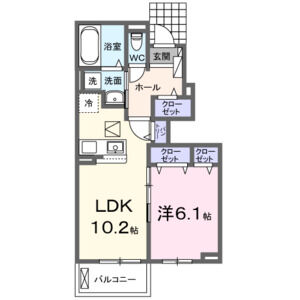 1LDK 間取り図