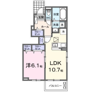 1LDK 間取り図