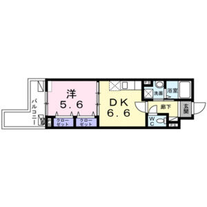 1DK 間取り図
