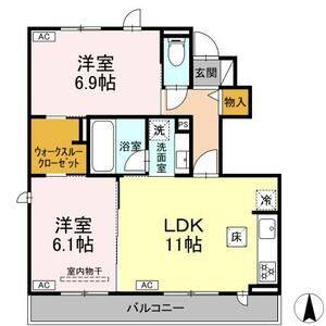 2LDK 間取り図