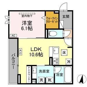 1LDK 間取り図