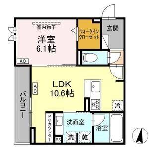 1LDK 間取り図