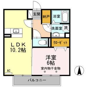1LDK 間取り図