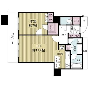 1LDK 間取り図