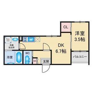 1LDK 間取り図