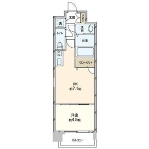 1DK 間取り図