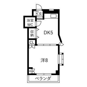 1DK 間取り図