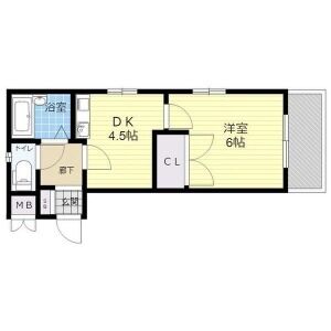 1DK 間取り図