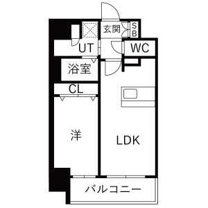 1LDK 間取り図