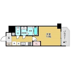 1DK 間取り図