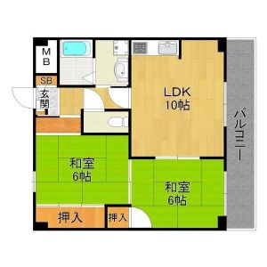 2LDK 間取り図