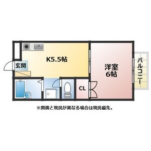 1DK 間取り図