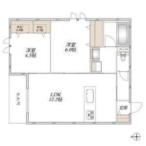 2LDK 間取り図