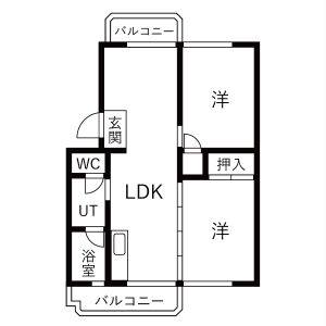 2LDK 間取り図