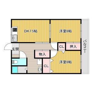 2DK 間取り図