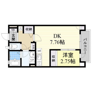 1LDK 間取り図