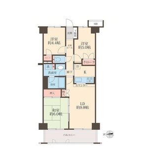 3LDK 間取り図