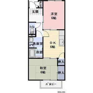 2DK 間取り図