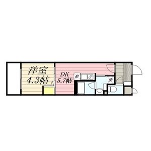 1DK 間取り図