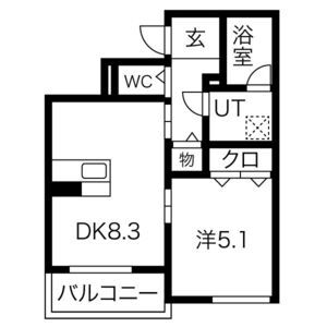 1LDK 間取り図