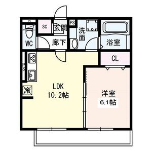 1LDK 間取り図