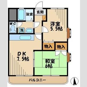 2DK 間取り図