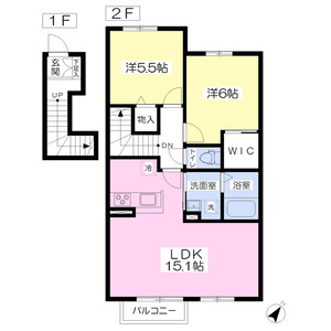 2LDK 間取り図