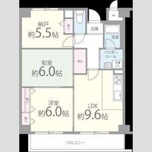 2DK 間取り図
