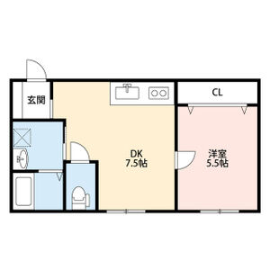1DK 間取り図